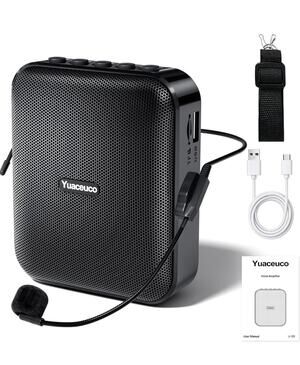 Yuaceuco Portable Voice Amplifier 10W Wired Headset Mic USB-C Rechargeable